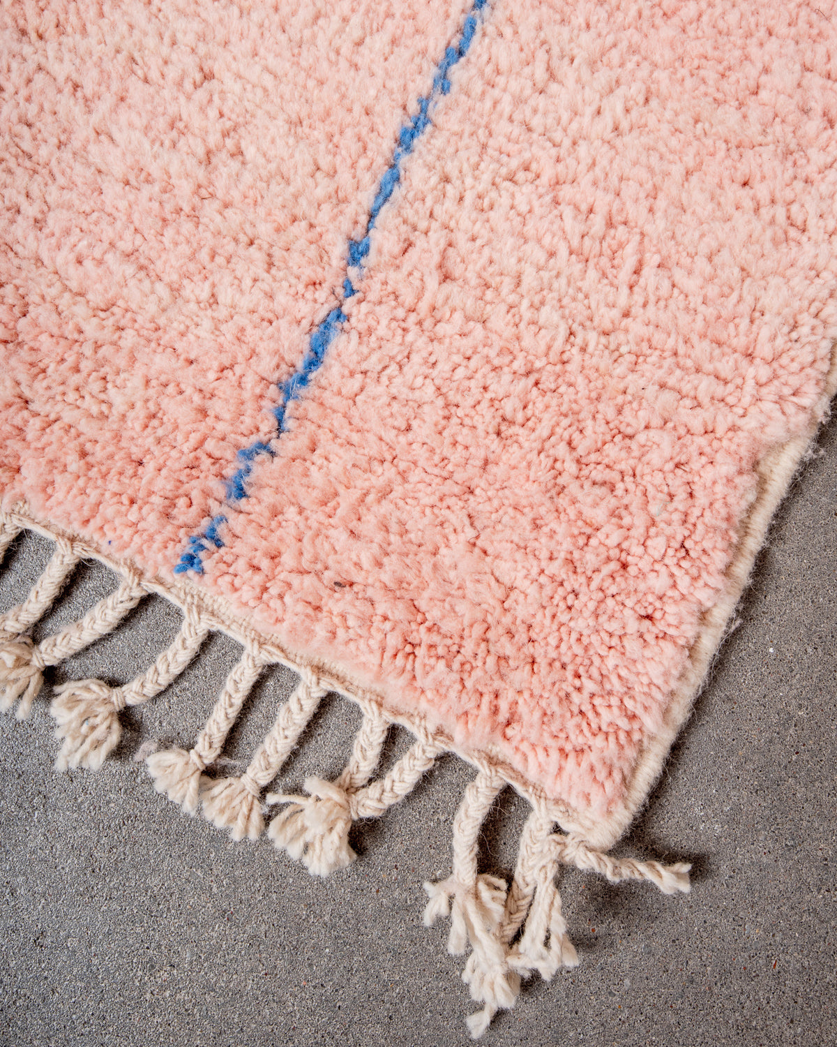 Modern, designer, handcrafted Berber rug from Morocco. Beniourain carpet with beautiful colours and patterns and fluffy wool texture.